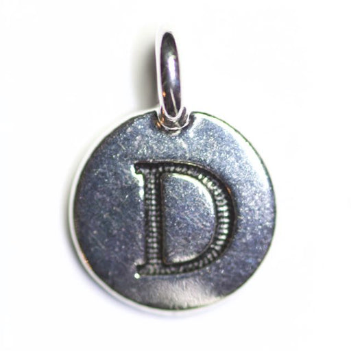 Letter "D" Charm - Antique Silver Plate