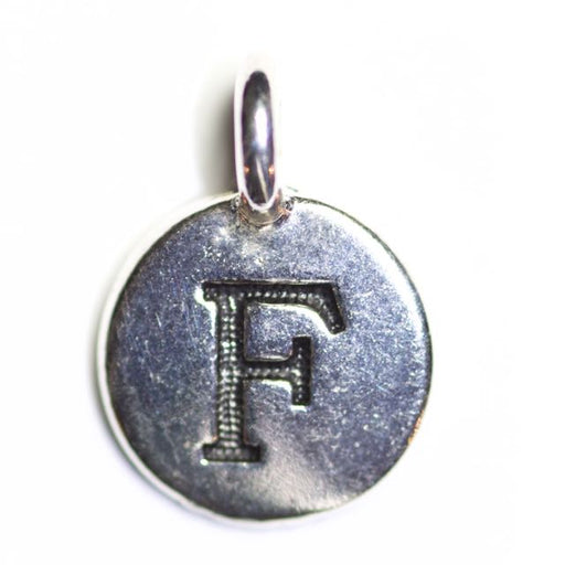 Letter "F" Charm - Antique Silver Plate