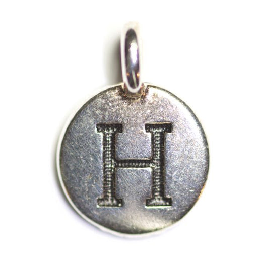 Letter "H" Charm - Antique Silver Plate