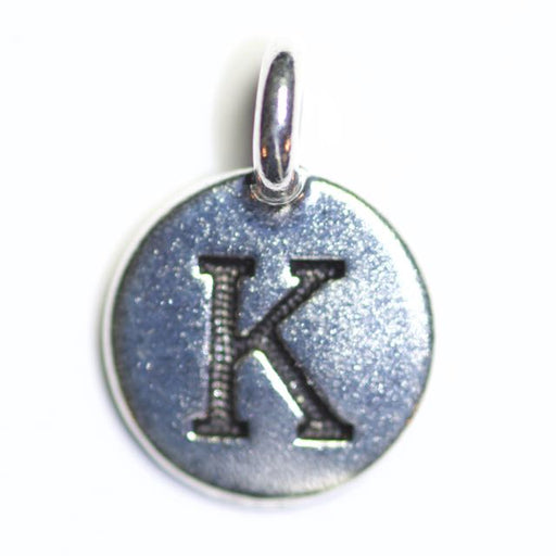 Letter "K"Charm - Antique Silver Plate