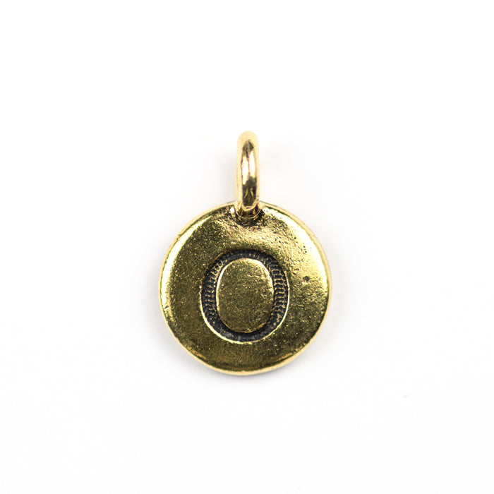 Letter "O" Charm - Antique Gold Plate