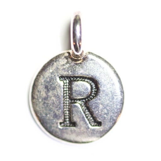 Letter "R" Charm - Antique Silver Plate