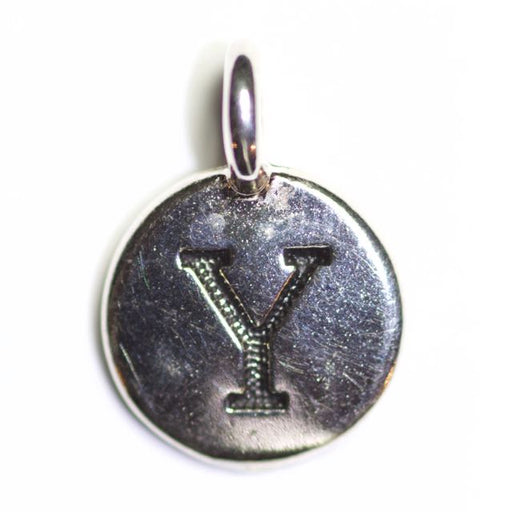 Letter "Y" Charm - Antique Silver Plate