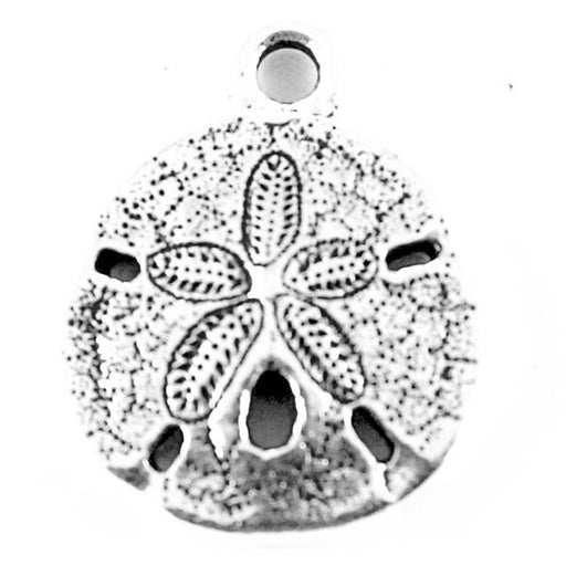 Sand Dollar Charm - Antique Silver Plate
