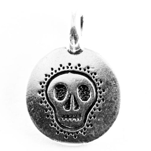Skull Charm - Antique Silver Plate