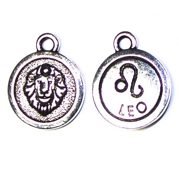 19mm LEO Zodiac Sign - Antique Silver Plate