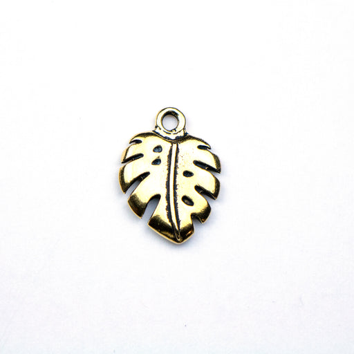 Monstera Charm - Antique Gold Plate