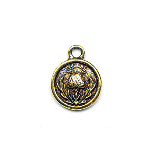 Thistle Charm - Antique Gold Plate