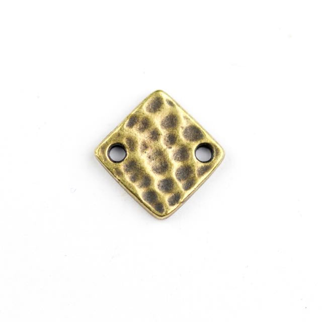 Hammertone Diamond Link - Oxidized Brass — That Bead Lady