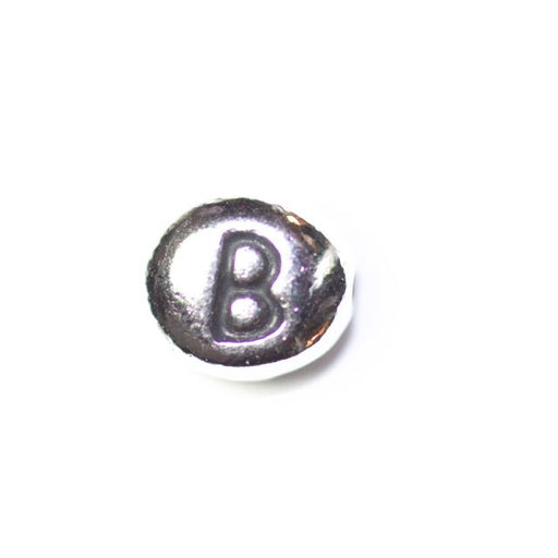 Letter "B" Bead - Antique Rhodium Plate