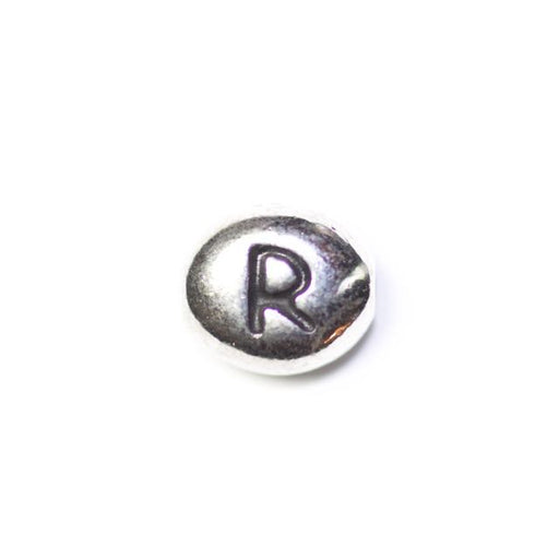 Letter "R" Bead - Antique Rhodium Plate