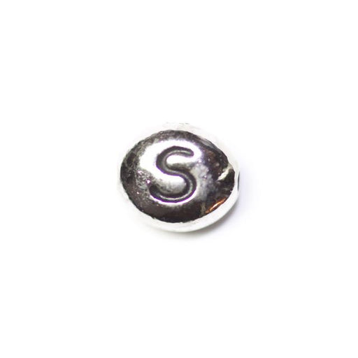 Letter "S" Bead - Antique Rhodium Plate