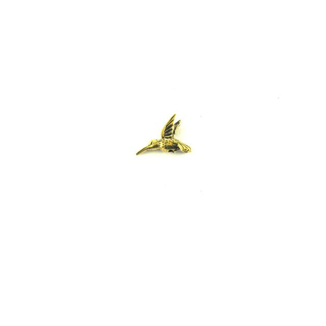 Hummingbird Bead - Antique Gold Plate