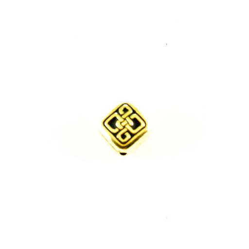 Small Celtic Diamond Bead - Antique Gold Plate