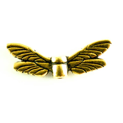 Dragonfly Wings Bead - Oxidized Brass