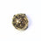 Floral Round Bead - Antique Gold Plate