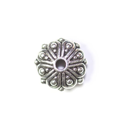 Oasis Rondelle Bead - Antique Silver Plate