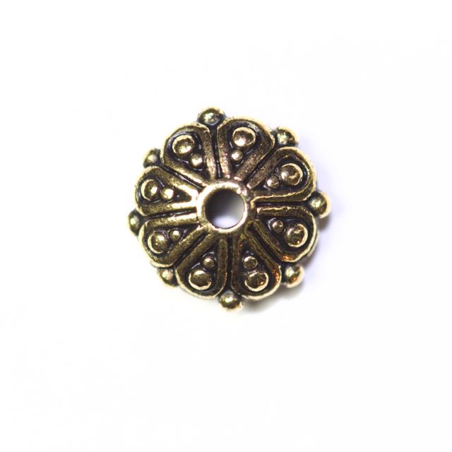 Oasis Rondelle Bead - Antique Gold Plate