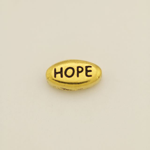 HOPE Bead - Antique Gold Plate