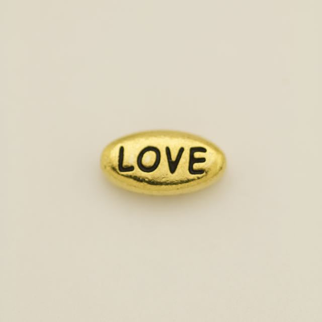 LOVE Bead - Antique Gold Plate