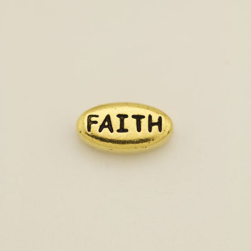 FAITH Bead - Antique Gold Plate