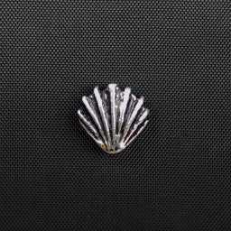 Large Shell Bead - Antique Silver Plate