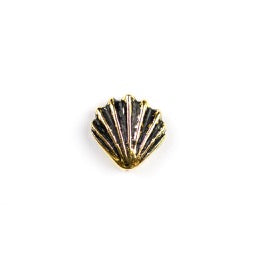 Large Shell Bead - Antique Gold Plate
