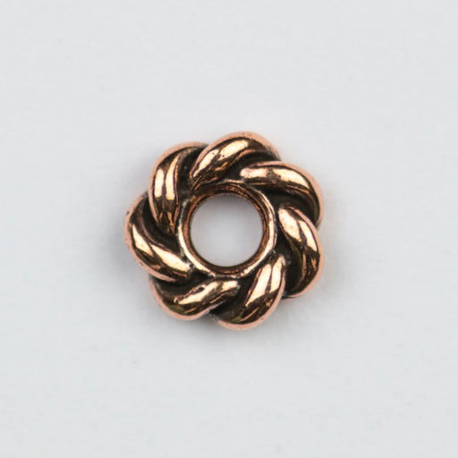 8mm Twisted Large Hole Bead - Antique Copper Plate