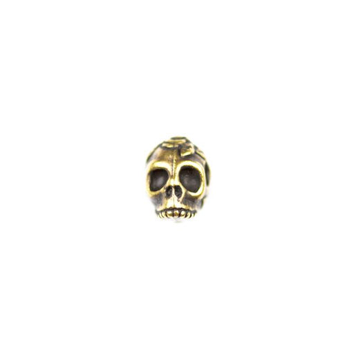 Skull Bead - Oxidized Brass