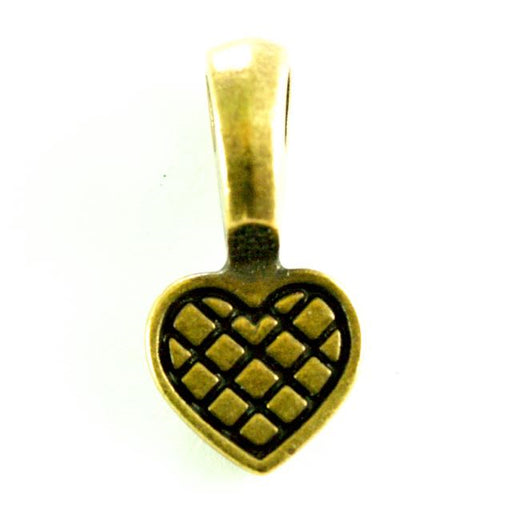 Heart Glue Pad Bail - Antique Brass