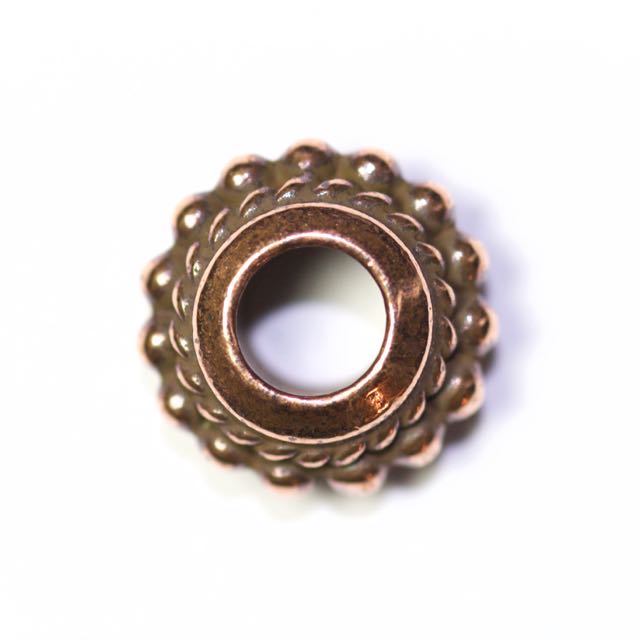Beaded Twist Euro Bead - Antique Copper Plate