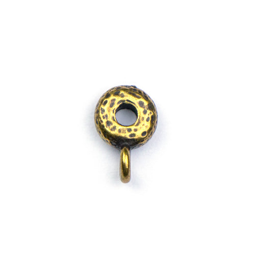 Hammered Spacer Bail - Antique Brass Plate