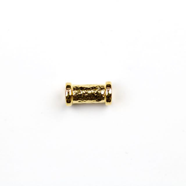 Hammered Tube Bead - Gold Plate