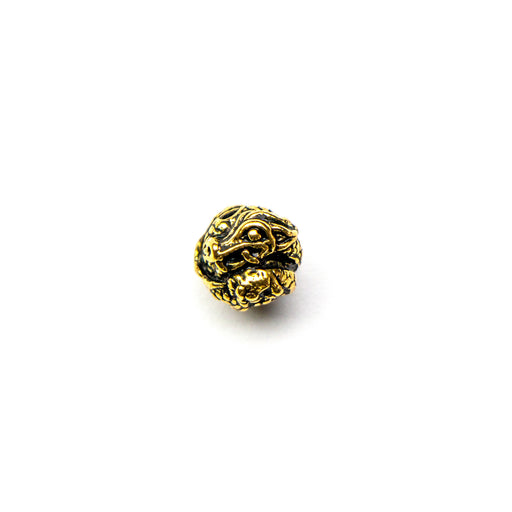 8mm Dragon Bead - Antique Gold Plate