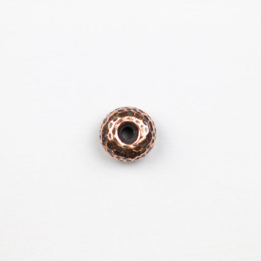 Hammertone Rondelle Bead - Antique Copper Plate