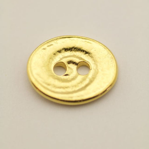 Swirl Button - Bright Gold Plate