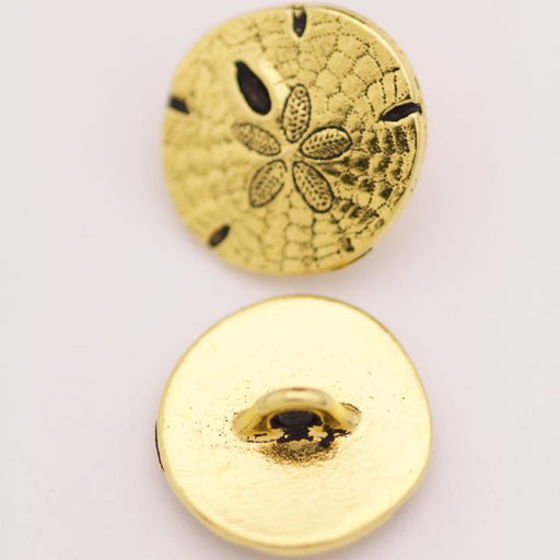 Sand Dollar Button - Antique Gold Plate