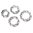 18swg (1.2mm) 7/32 (5.8mm) ID Twisted Square Wire Jump Rings - Bright Aluminum