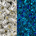 11/0 TOHO Seed Bead - Glow In The Dark - Silver-Lined Crystal/Glow Blue