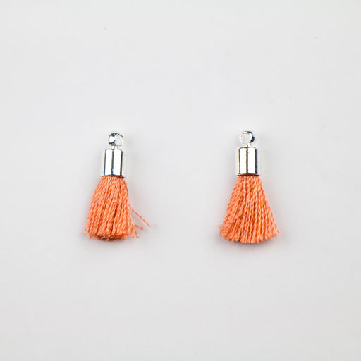 17-20mm Tassel with Silver Cap - Coral