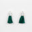 17-20mm Tassel with Silver Cap - Emerald
