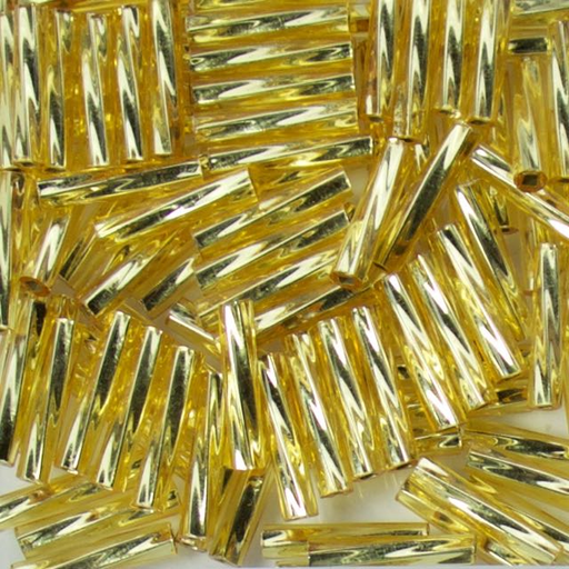 Miyuki 2.7mm x 12mm Twisted BUGLE Beads - Silverlined Gold