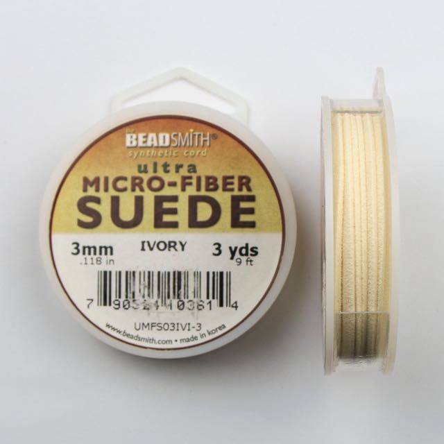 2.74 meters (3 yards) of 3mm (.118 in.) Ultra Micro Fiber Suede - Ivory