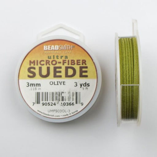 2.74 meters (3 yards) of 3mm (.118 in.) Ultra Micro Fiber Suede - Olive