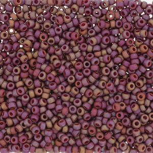 11/0 Miyuki SEED Bead - Dark Red Frosted Opaque Glaze Rainbow