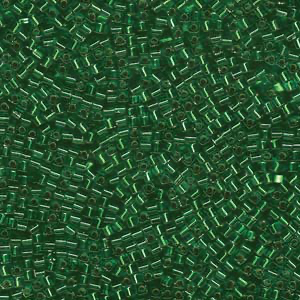Miyuki 1.8mm CUBE Beads - Silver Lined Green