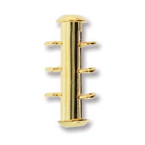 21mm Clasp 3-Strand Vertical Loop - Gold Plate