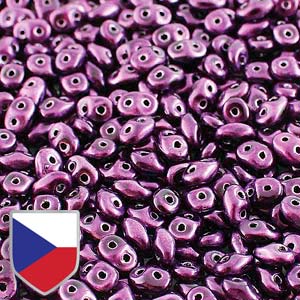 2.5mm x 5mm SUPERDUO Bead (Czech Shield) - Metalust Purple