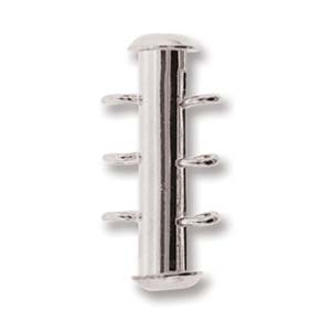 21mm Clasp 3-Strand Vertical Loop - Silver Plate