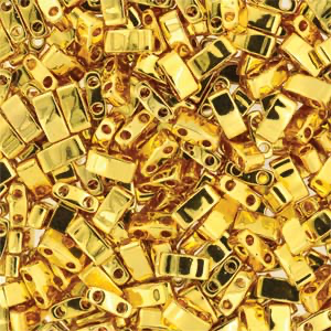 Miyuki HALF TILA Beads - 24kt Gold Plated